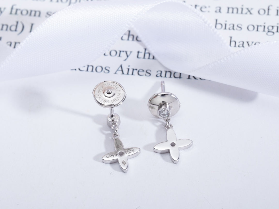 [Rose Tomorrow]VIDYLLE SILVER DIAMOND MINI DROP EARRINGS