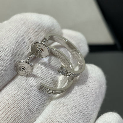 [Rose Tomorrow]LOVE DIAMOND SILVER HOOP EARRINGS