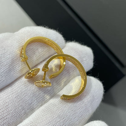 [Rose Tomorrow]LOVE DIAMOND GOLD HOOP EARRINGS