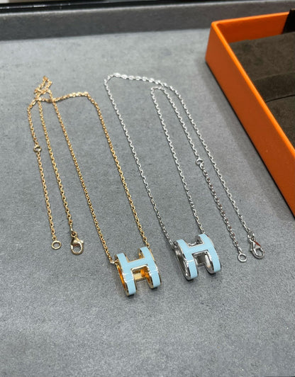 [Rose Tomorrow]POP H SKY BLUE NECKLACE