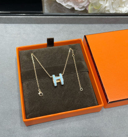 [Rose Tomorrow]POP H SKY BLUE NECKLACE