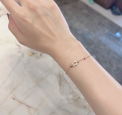 [Rose Tomorrow]FORCE 10 DIAMOND CHAIN LINK PINK GOLD BRACELET