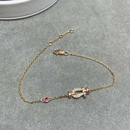 [Rose Tomorrow]FORCE 10 DIAMOND CHAIN LINK PINK GOLD BRACELET