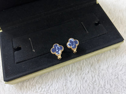 [Rose Tomorrow]CLOVER PIETERSITE MEDIUM STUD EARRINGS