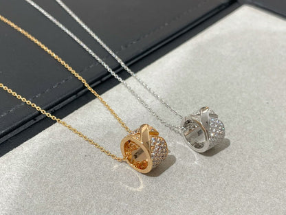 [Rose Tomorrow]LIENS EVIDENCE DIAMOND PAVED NECKLACE