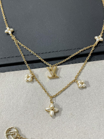 [Rose Tomorrow] FLOWERGRAM GOLD MOP DOUBLE ROW NECKLACE