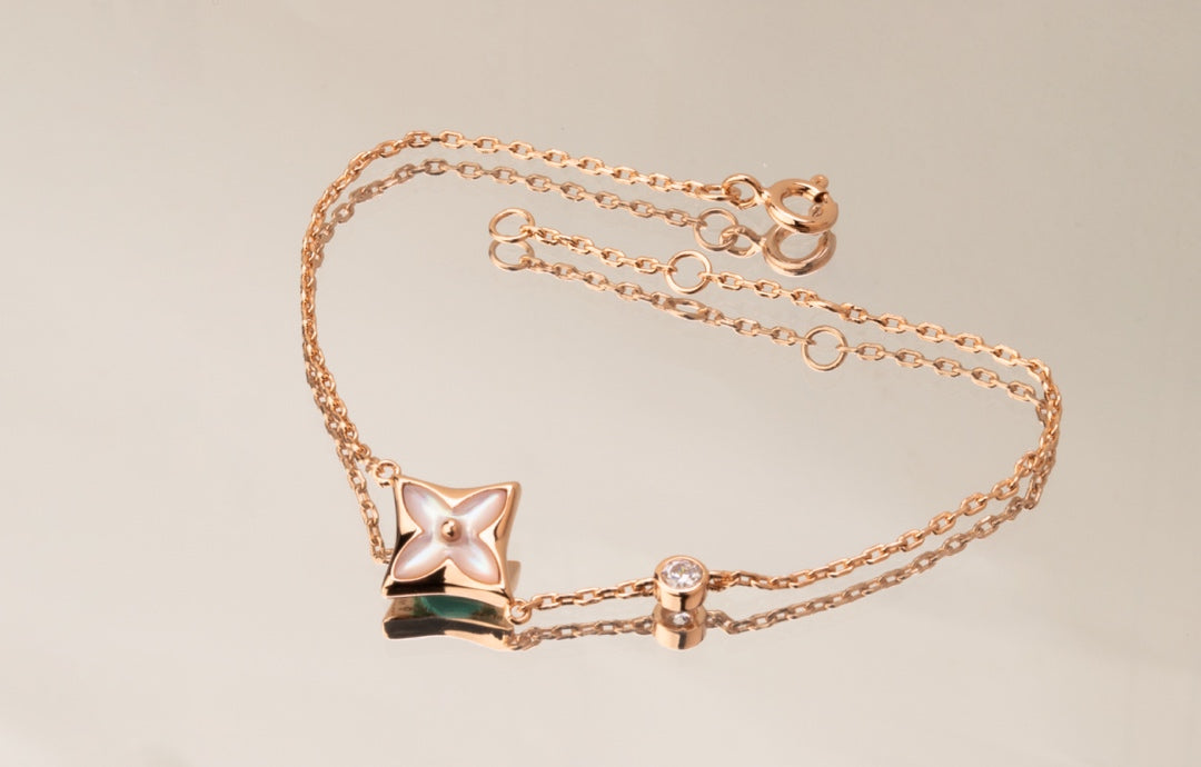 [Rose Tomorrow] STAR PINK MOP 1 DIAMOND PINK GOLD NECKLACE