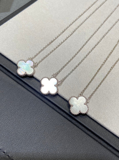 [Rose Tomorrow]CLOVER MEDIUM SILVER WHITE MOP NECKLACE