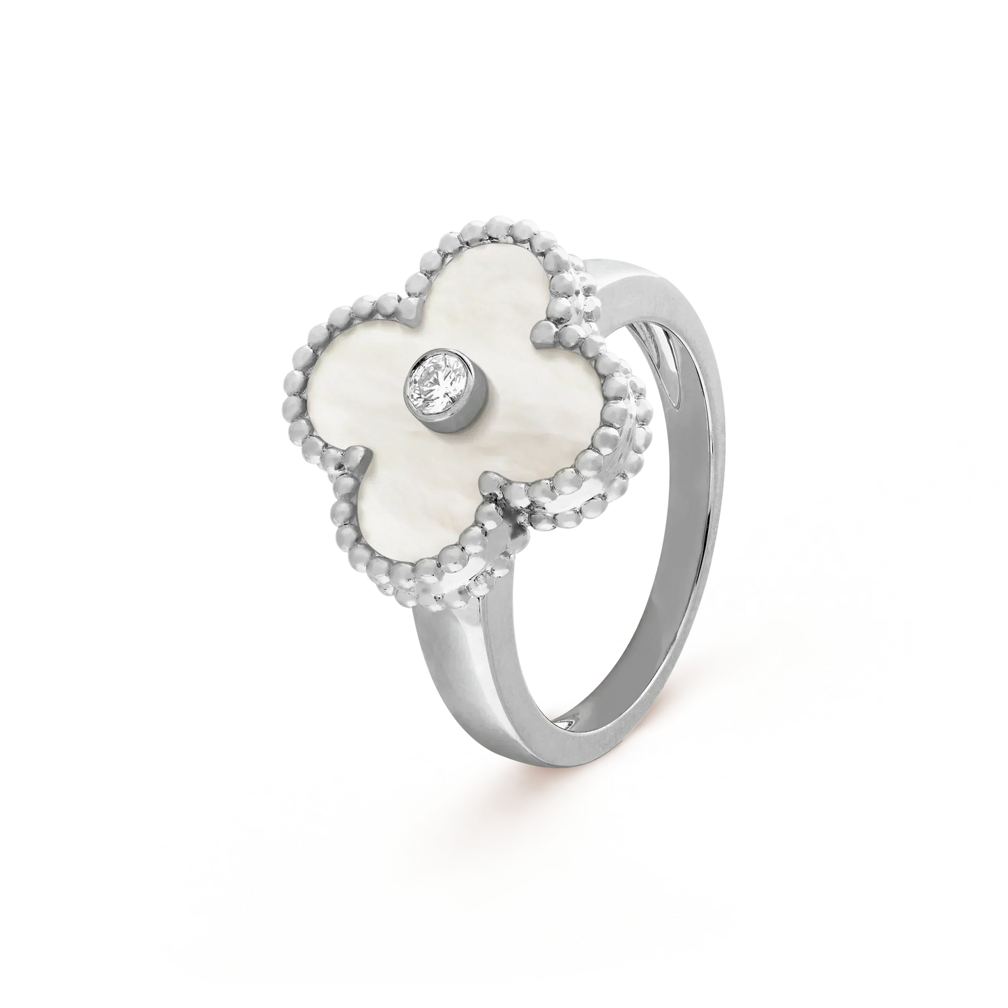 [Rose Tomorrow]CLOVER SILVER MOP DIAMOND RING