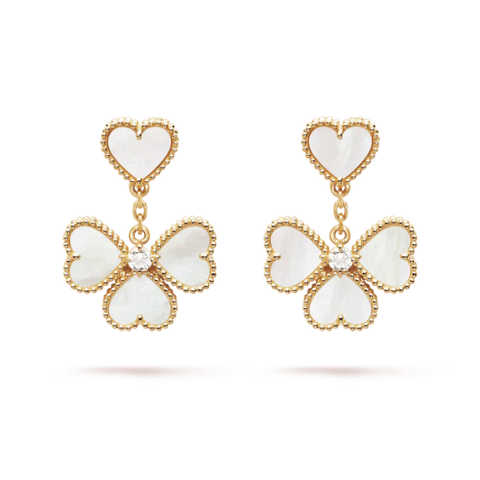 [Rose Tomorrow]CLOVER SWEET WHITE MOP EARRINGS