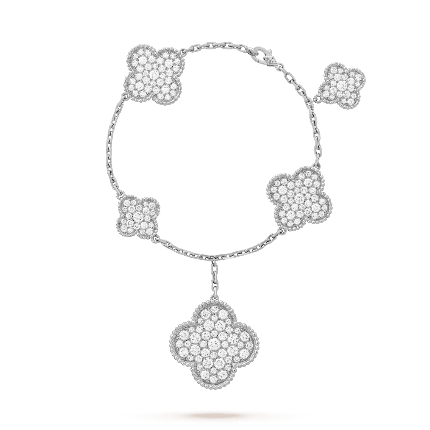 [Rose Tomorrow]CLOVER 6 MOTIFS SILVER DIAMOND BRACELET