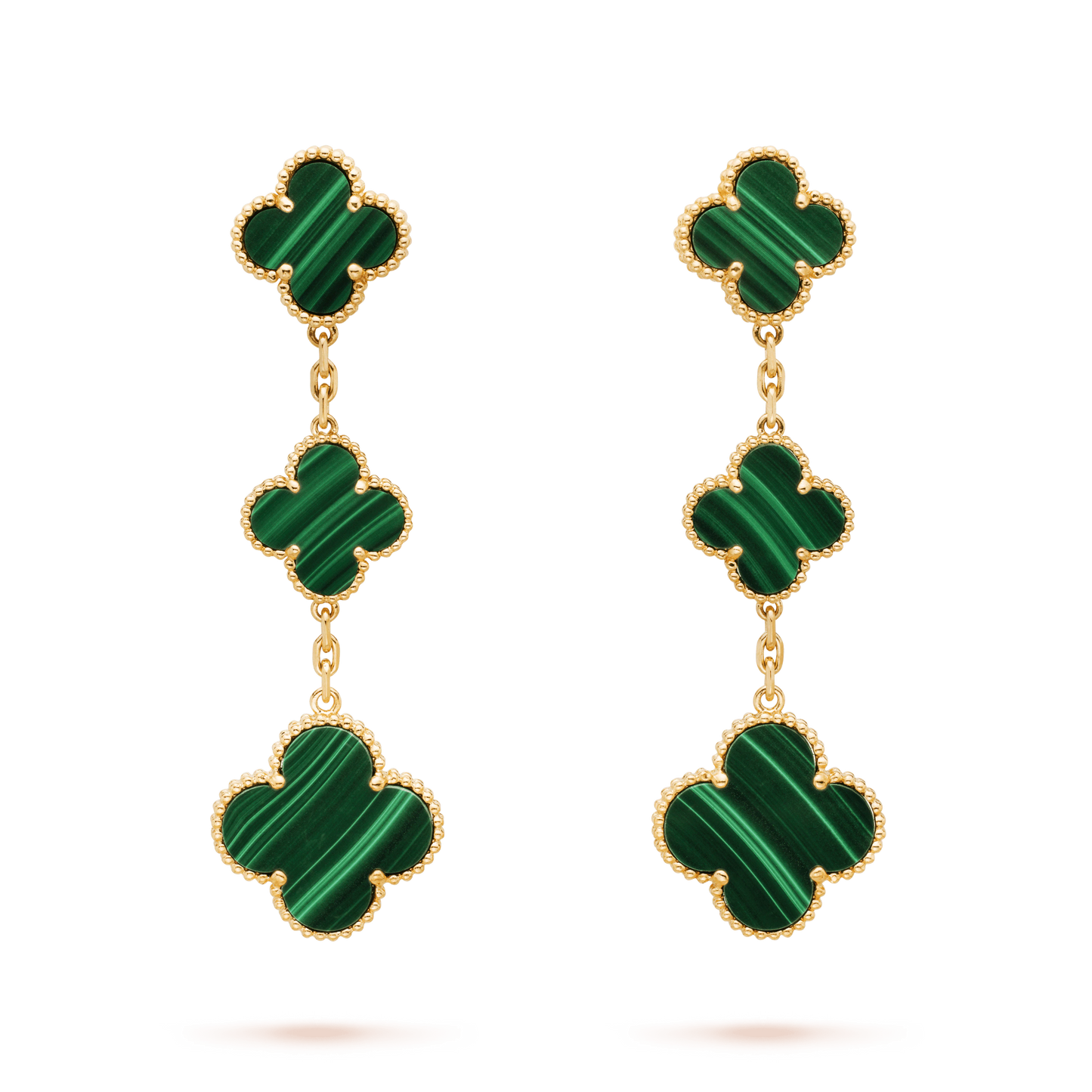 [Rose Tomorrow]CLOVER MALACHITE 3 MOTIFS GOLD