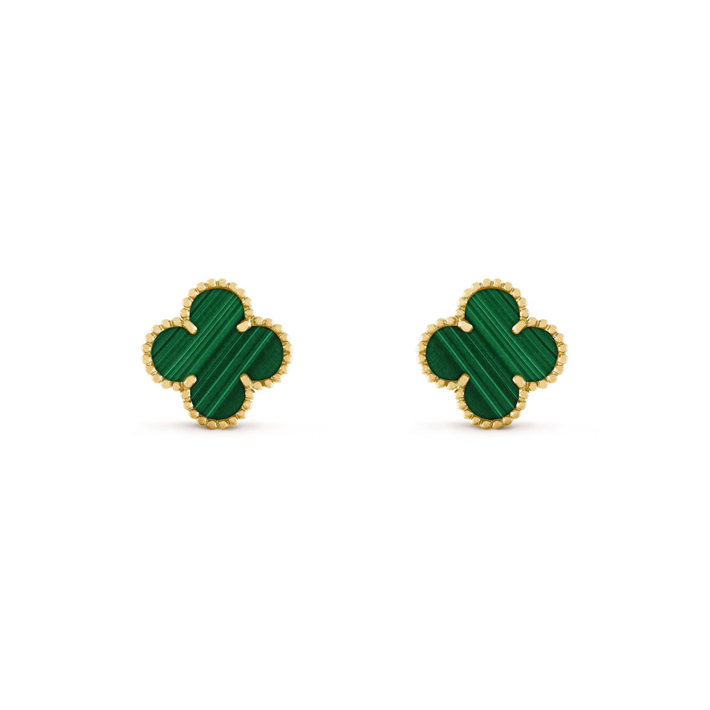 [Rose Tomorrow]CLOVER MEDIUM 1 MOTIFS MALACHITE  EARRINGS