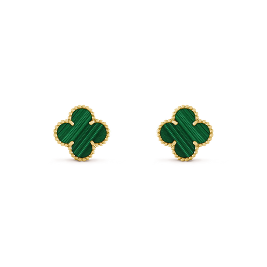 [Rose Tomorrow]CLOVER MEDIUM 1 MOTIFS MALACHITE  EARRINGS