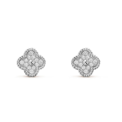 [Rose Tomorrow]CLOVER MINI DIAMOND STUD EARRINGS