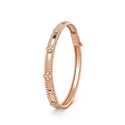 [💎ROSE💎]CLOVER BRACELET 4MM DIAMONDS