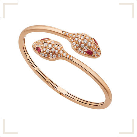 [Rose Tomorrow]SERPENTI BRACELET PINK GOLD DIAMOND DOUBLE SNAKE