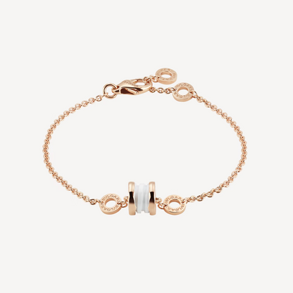 [Rose Tomorrow]ZERO 1 SOFT PINK GOLD AND WHITE CERAMIC BRACELET