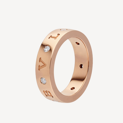 [Rose Tomorrow]ZERO 1 ESSENTIAL PINK GOLD BAND WITH DIAMONDS RING