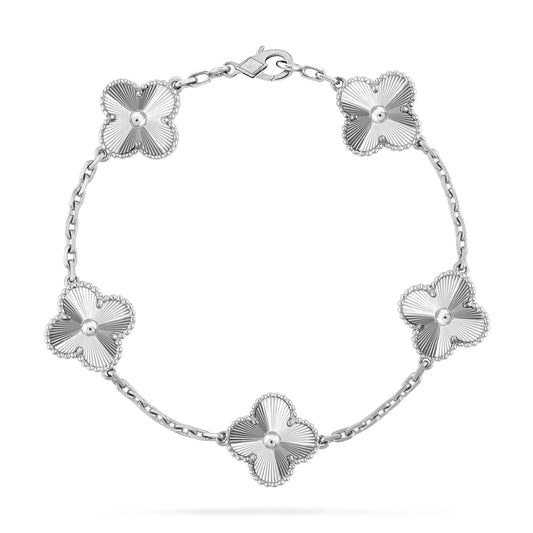 [💎ROSE💎]CLOVER SILVER 5 MOTIFS BRACELET