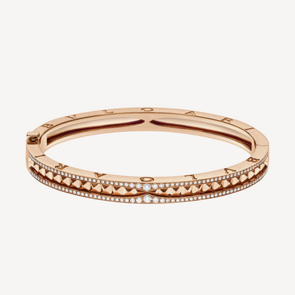 [Rose Tomorrow]ZERO 1 SPIRAL AND PAVED DIAMOND PINK GOLD BRACELET