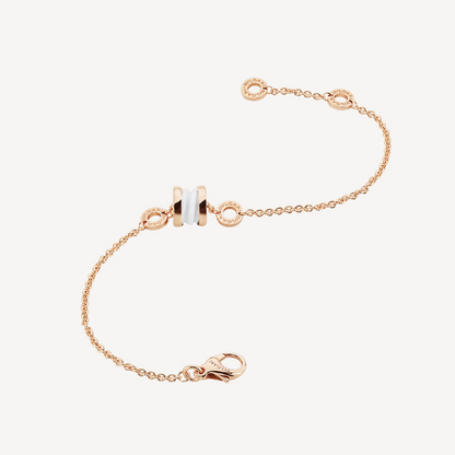 [Rose Tomorrow]ZERO 1 SOFT PINK GOLD AND WHITE CERAMIC BRACELET