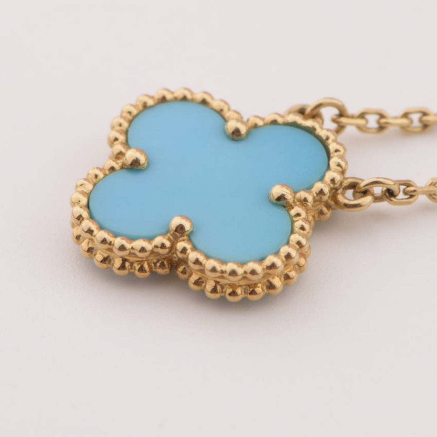 [Rose Tomorrow]CLOVER 15MM VINTAGE TURQUOISE NECKLACE