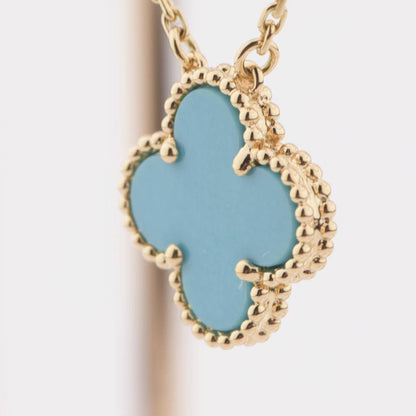 [Rose Tomorrow]CLOVER 15MM VINTAGE TURQUOISE NECKLACE