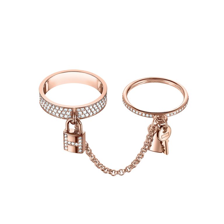 [Rose Tomorrow]HM KELLY CLOCHETTE DOUBLE RING IN  WITH DIAMONDS