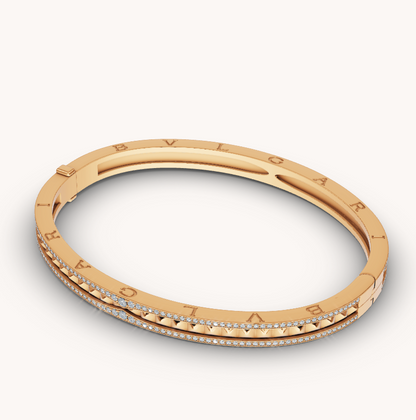 [Rose Tomorrow]ZERO 1 SPIRAL AND PAVED DIAMOND GOLD BRACELET