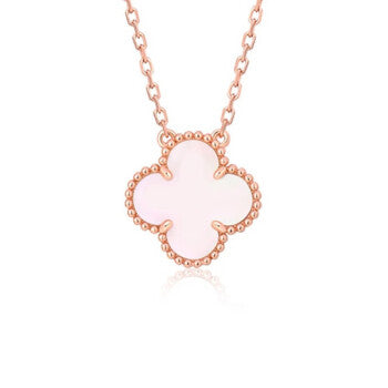 [Rose Tomorrow]CLOVER 15MM PINK MOTHER-OF-PEARL SINGLE FLOWER NECKLACE