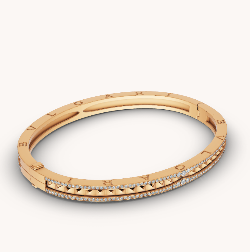 [Rose Tomorrow]ZERO 1 SPIRAL AND PAVED DIAMOND GOLD BRACELET