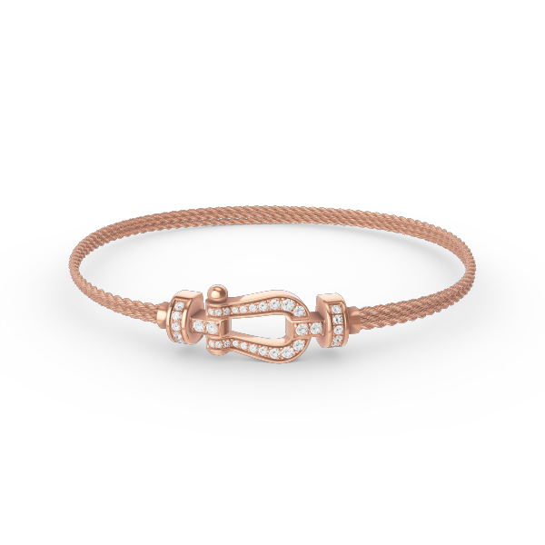 [Rose Tomorrow]FORCE SMALL HORSESHOE  DIAMOND CHAIN ROPE BRACELET