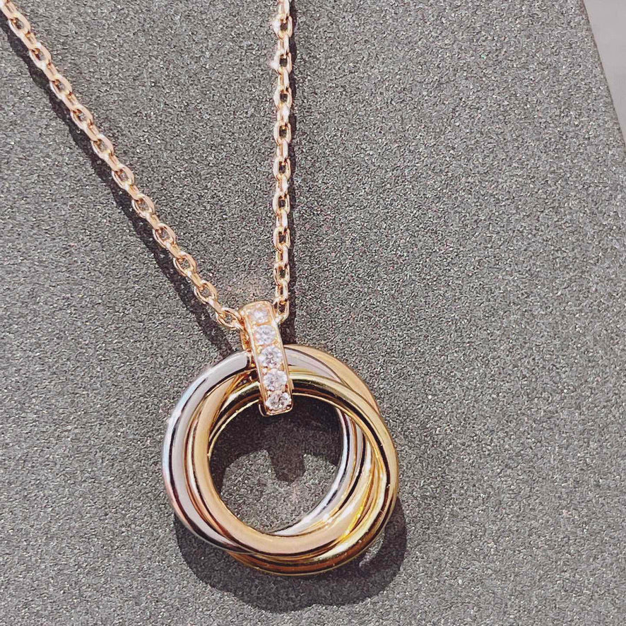 [Rose Tomorrow]TRINITY NECKLACE GOLD  DIAMONDS