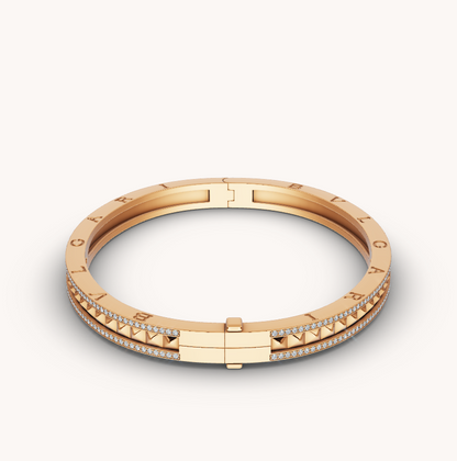 [Rose Tomorrow]ZERO 1 SPIRAL AND PAVED DIAMOND GOLD BRACELET