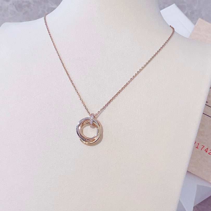 [Rose Tomorrow]TRINITY NECKLACE GOLD  DIAMONDS