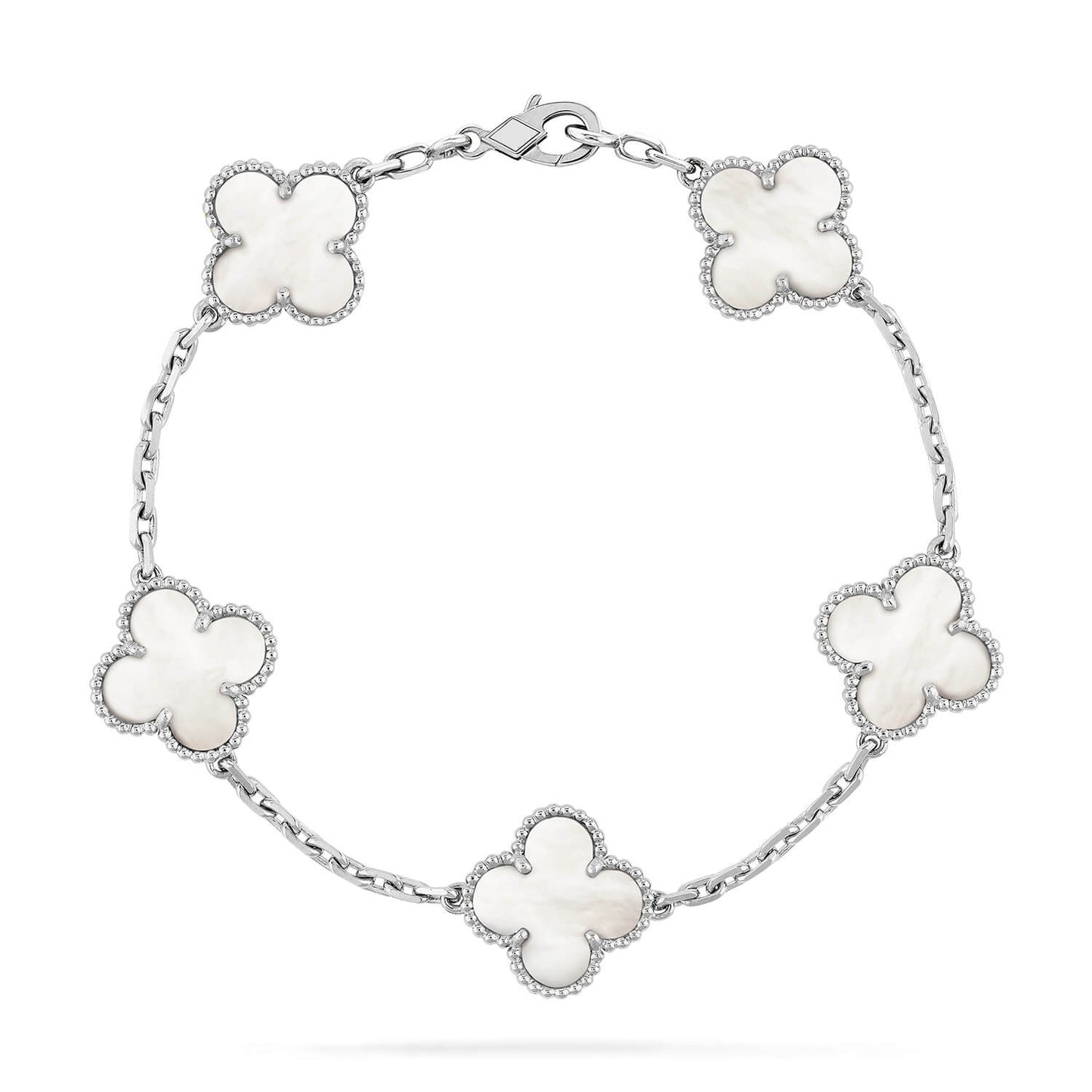[💎ROSE💎]CLOVER SILVER MOP 5 MOTIF BRACELET