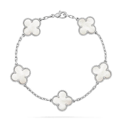 [💎ROSE💎]CLOVER SILVER MOP 5 MOTIF BRACELET