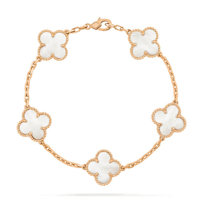 [💎ROSE💎]CLOVER  5 MOTIF WHITE MOP BRACELET