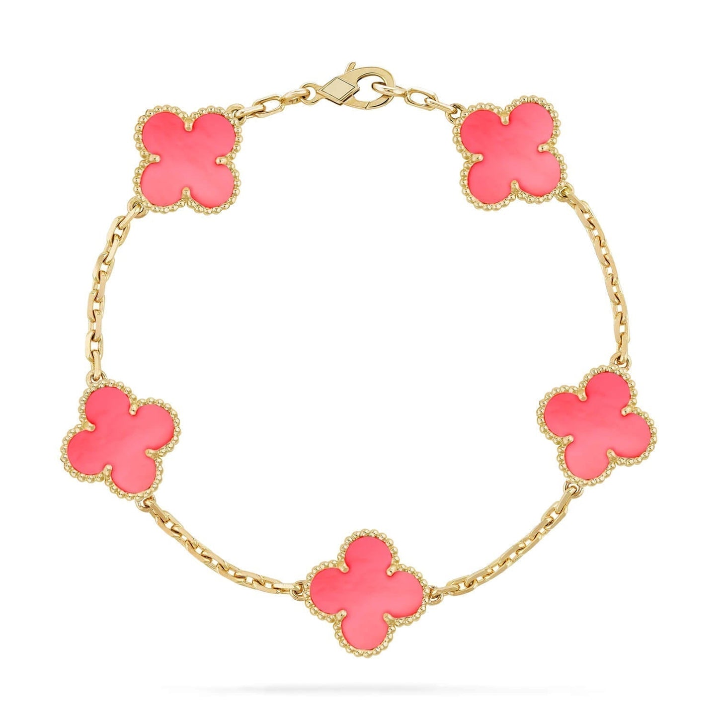 [💎ROSE💎]CLOVER 5 PINK MOP BRACELET