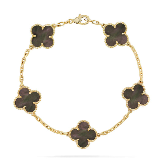 [💎ROSE💎]CLOVER 5 MOTIF GRAY MOP  BRACELET