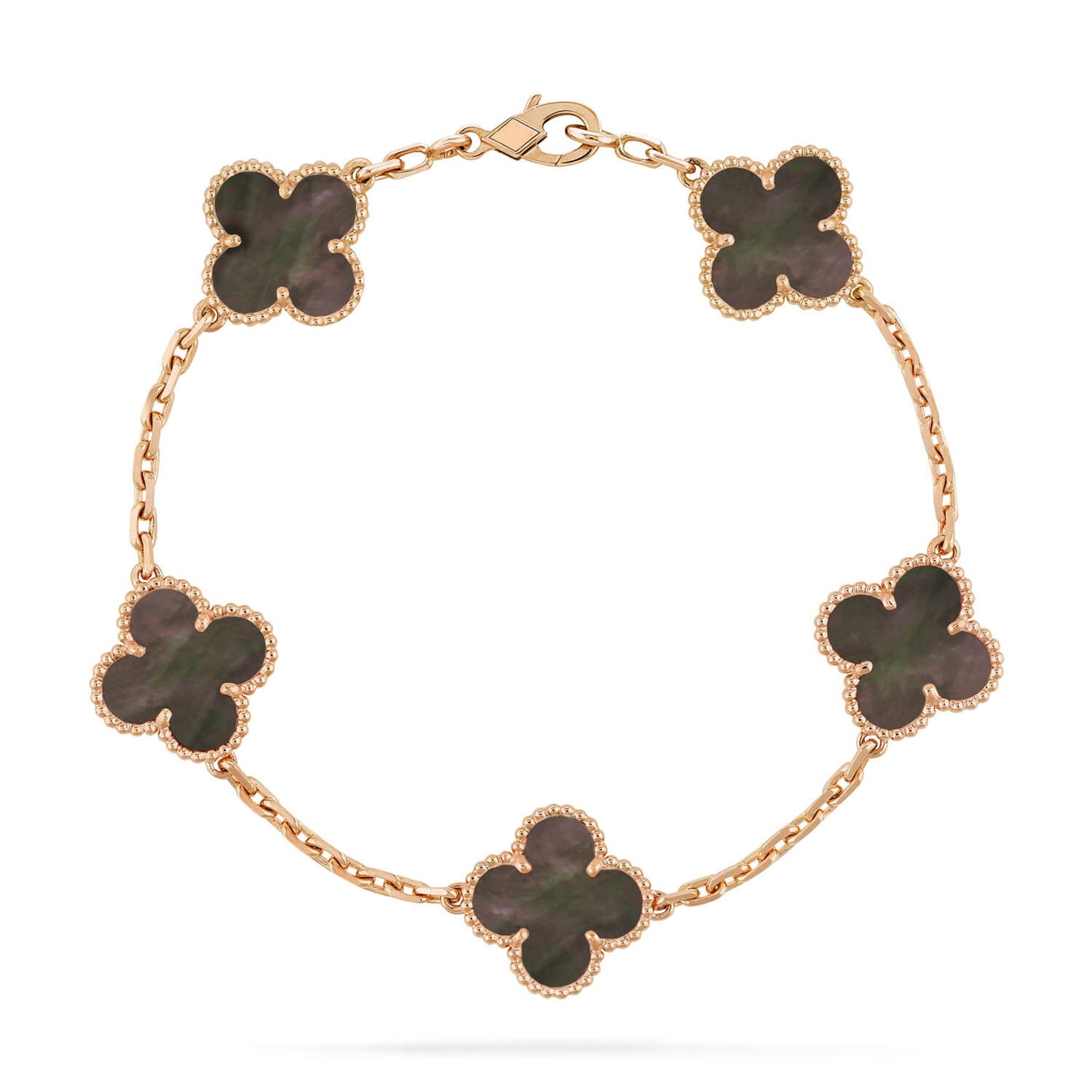 [💎ROSE💎]CLOVER 5 MOTIF GRAY MOP  BRACELET