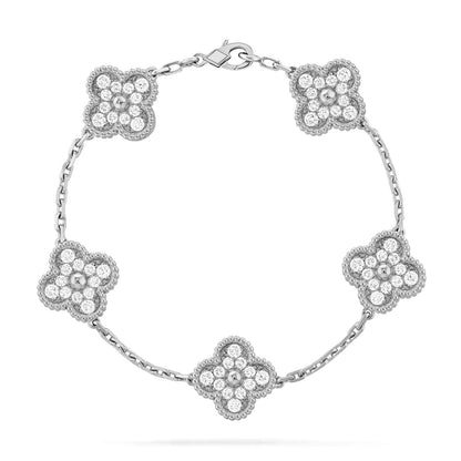 [Rose Tomorrow]CLOVER 5 MOTIFS  DIAMOND BRACELET SILVER