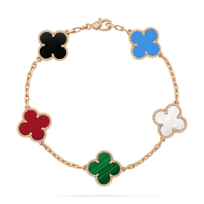 [💎ROSE💎]CLOVER 5 MOTIFS MULTICOLOR  BRACELET