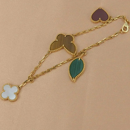 [Rose Tomorrow]LUCKY SPRING 5 MOTIF GOLD BRACELET