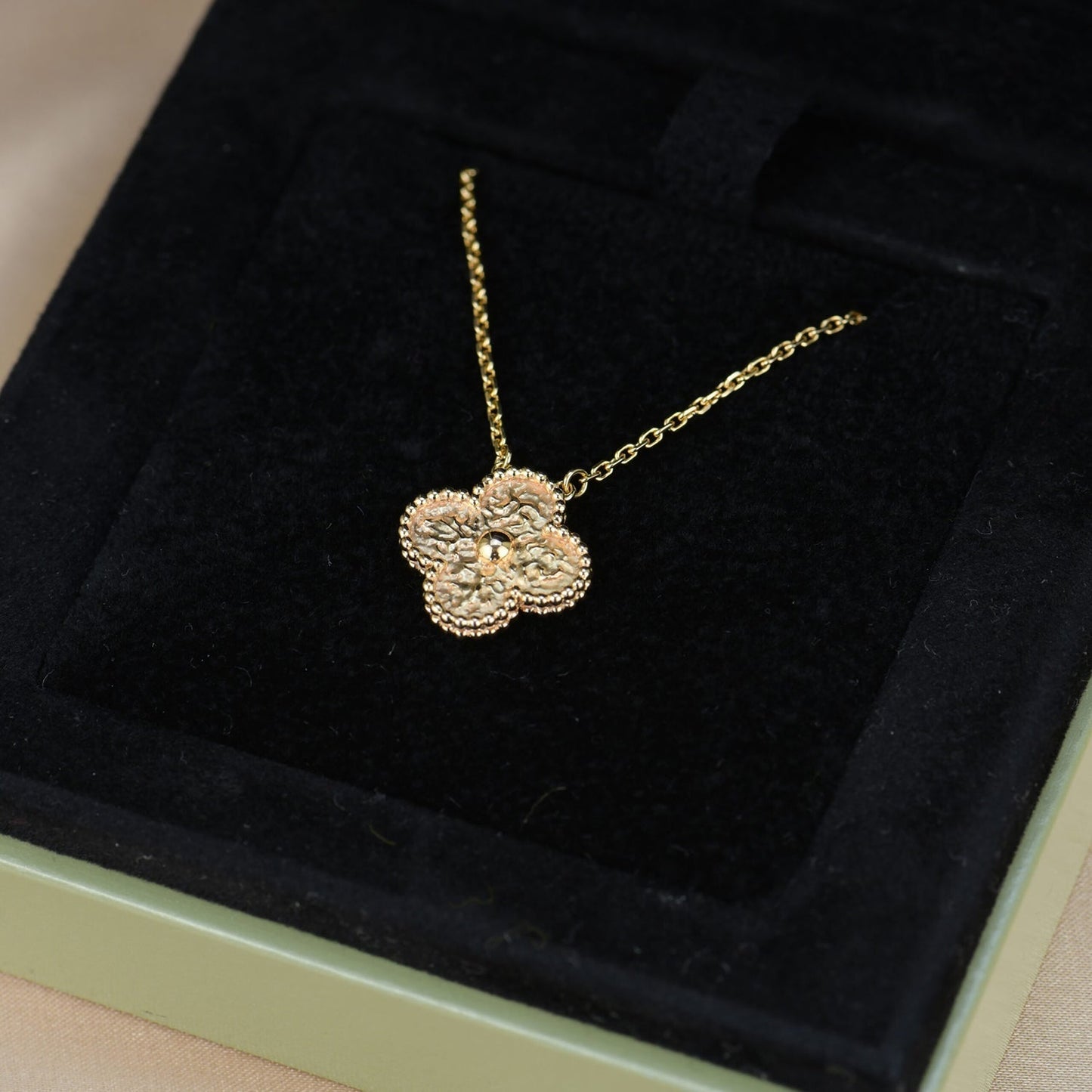 [Rose Tomorrow]CLOVER 15MM  BRONZING NECKLACE