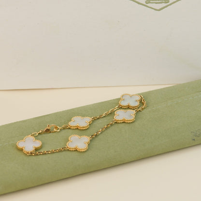 [💎ROSE💎]CLOVER  5 MOTIF WHITE MOP BRACELET