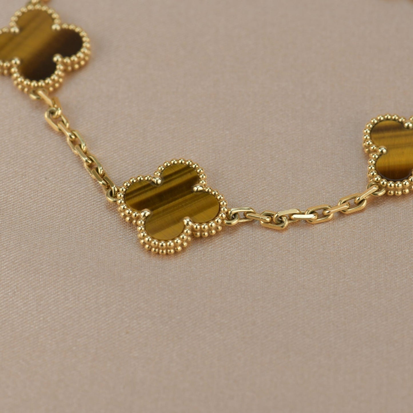 [Rose Tomorrow]CLOVER  5 MOTIFS TIGER EYE BRACELET