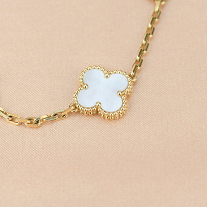 [💎ROSE💎]CLOVER  5 MOTIF WHITE MOP BRACELET