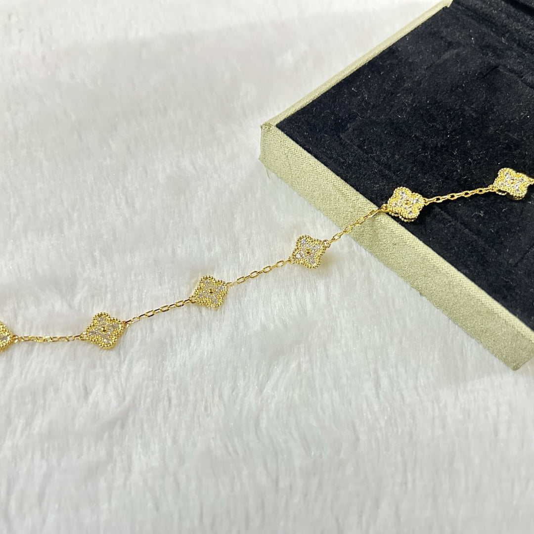 [💎ROSE💎]CLOVER 6 MOTIF DIAMOND BRACELET